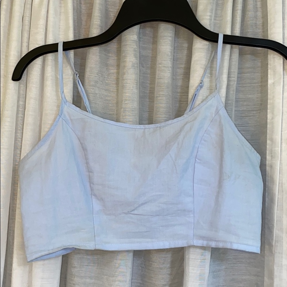 Light blue crop top